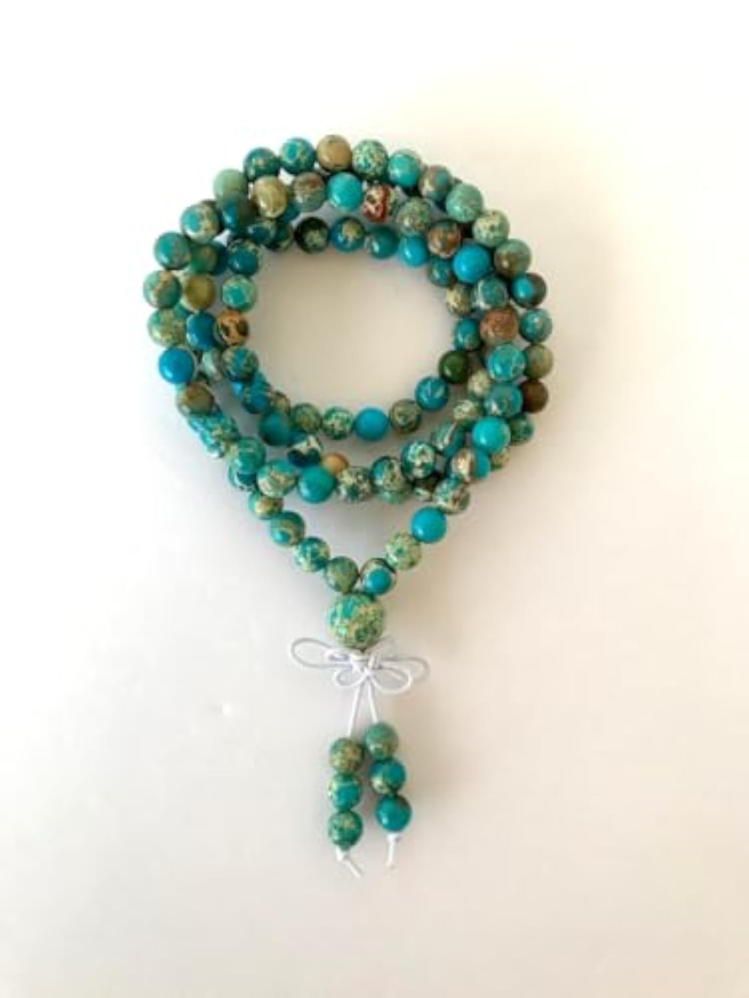 Natural Emperor Jasper 10MM Beaded Handmade Prayer Mala Necklace